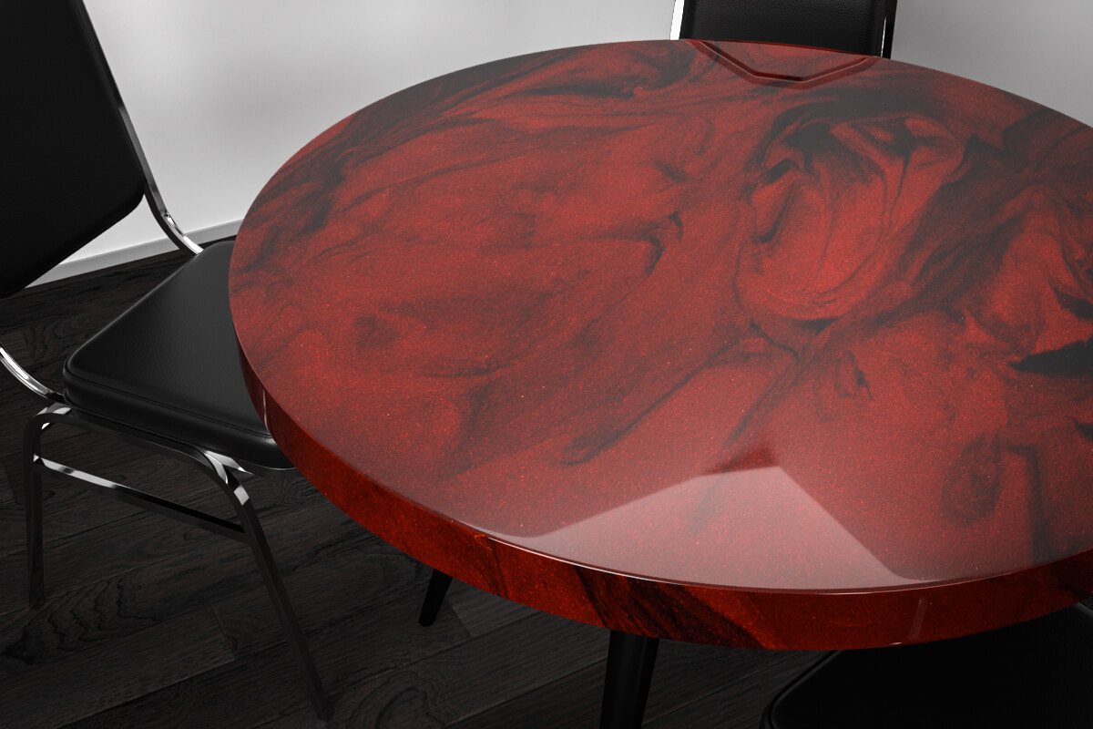 epoxy tabletop carbon red deep black 2