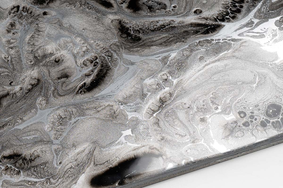 Kit de suelo metálico y sólido – PLATINUM SILVER & NEGRO INTENSO