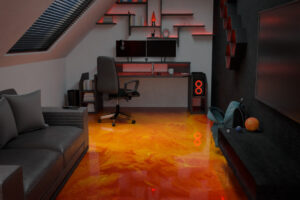 epoxy flooring resin flooring terra orange traffic red