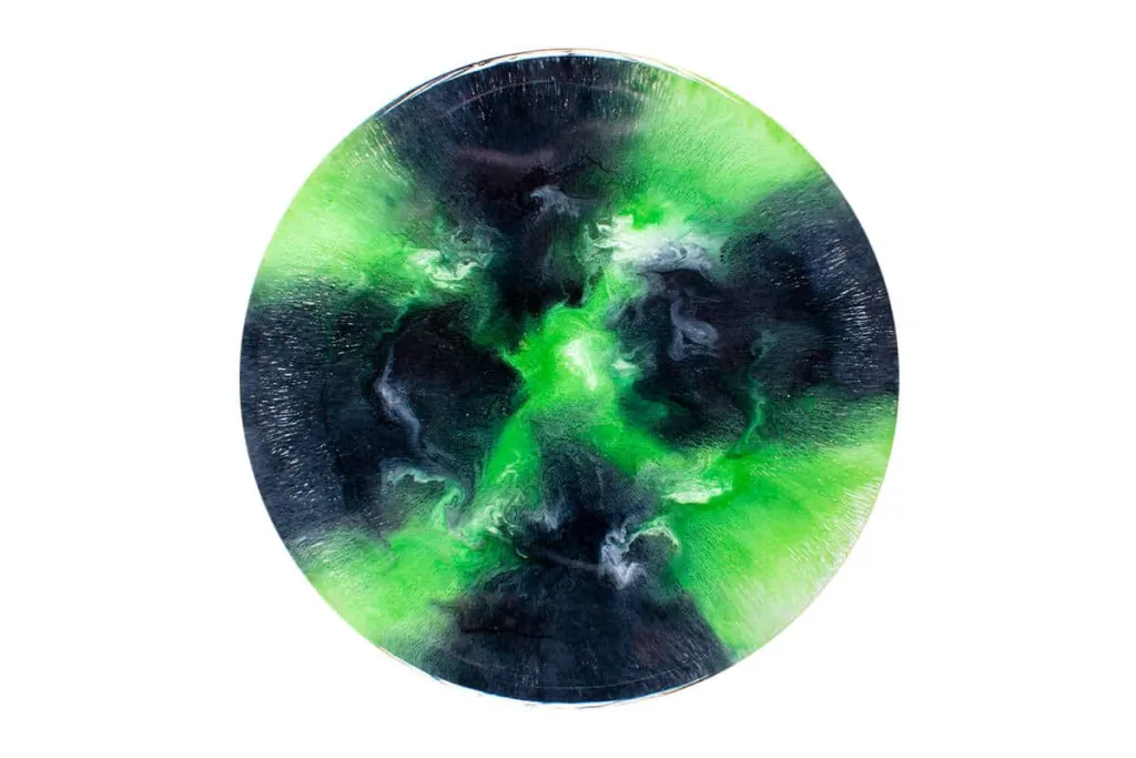 Alcohol ink Epoxy Resin colour peridot