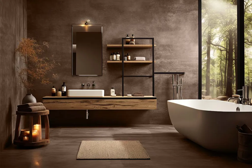 Microcement Floors wall terra brown