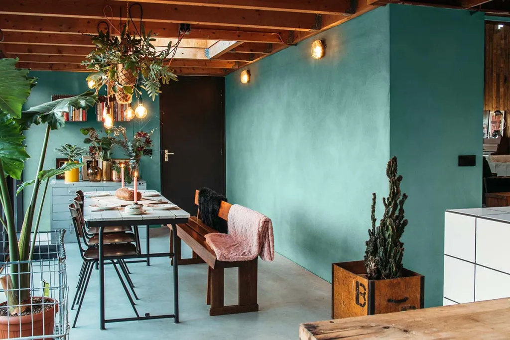 Beton cire microcement wall mint