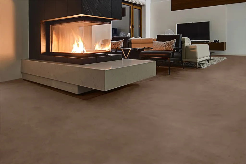 Microcement flooring terra brown EPODEX