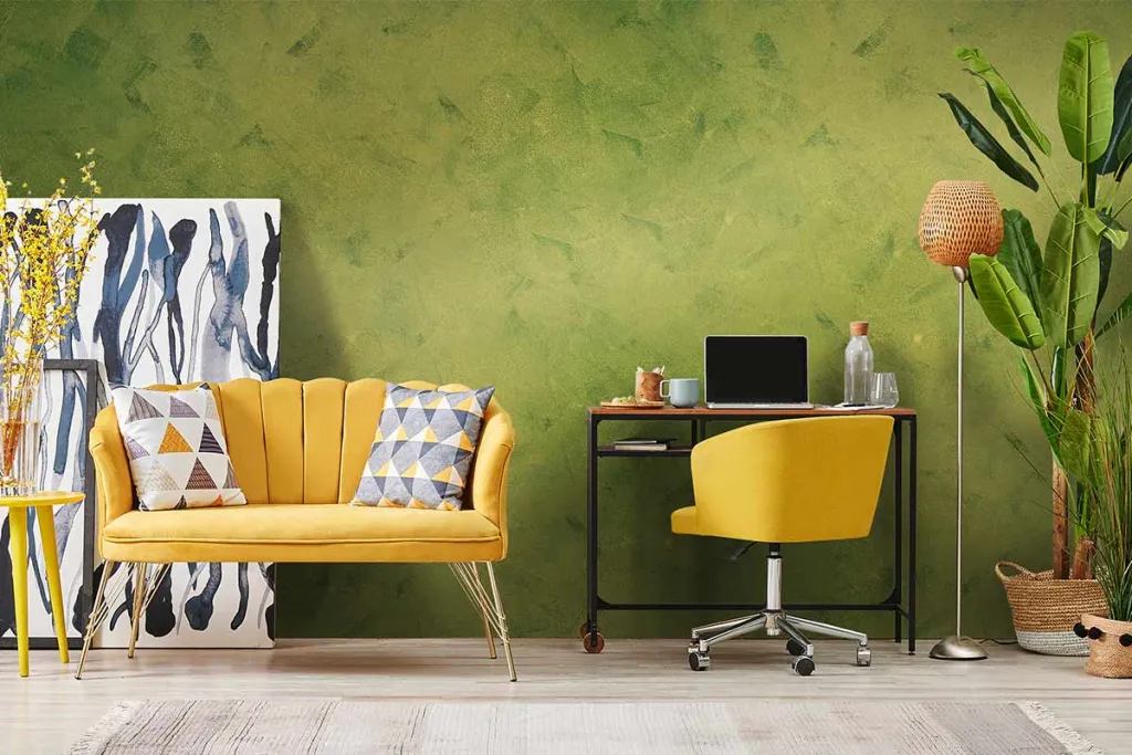 Metallic brush interior paint olive