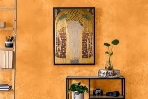 Microcement wall pastel orange