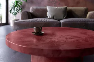 Microcement furniture purple red