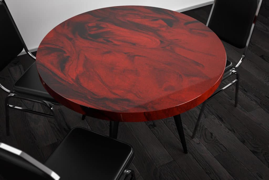 epoxy tabletop carbon red deep black 1