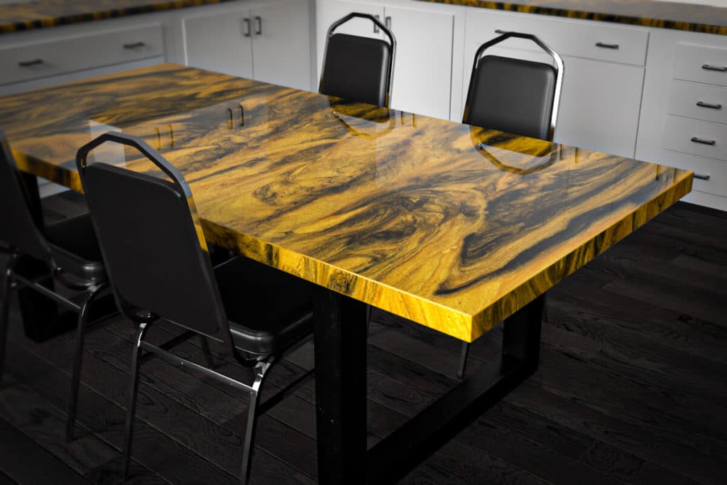 epoxy tabletop yellow gold deep black 1