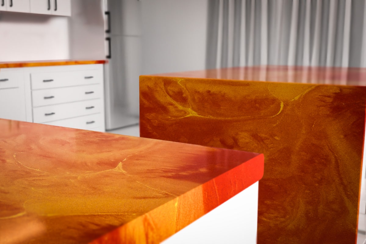 epoxy countertop terra orange verkehrsrot 1