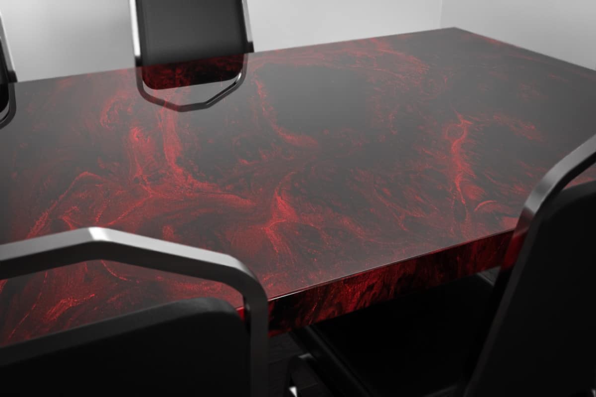 epoxy tabletop carbon red tiefschwarz 1