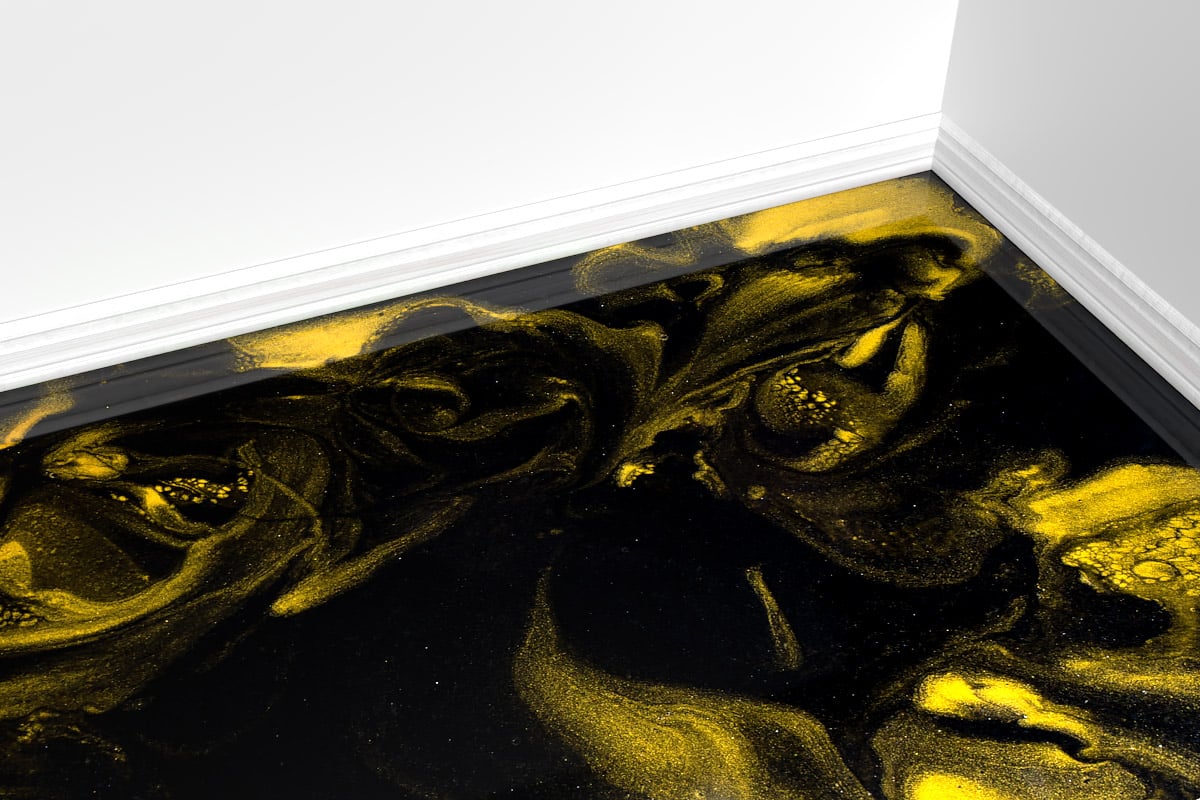 flooring deep black yellow gold