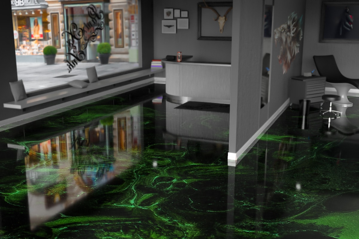 epoxy flooring bahia green tiefschwarz