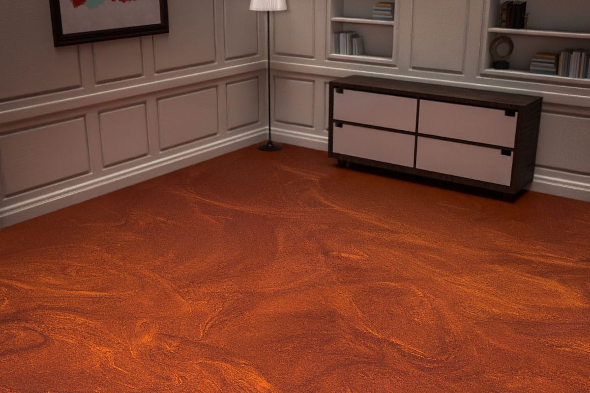 epoxy flooring bronze red