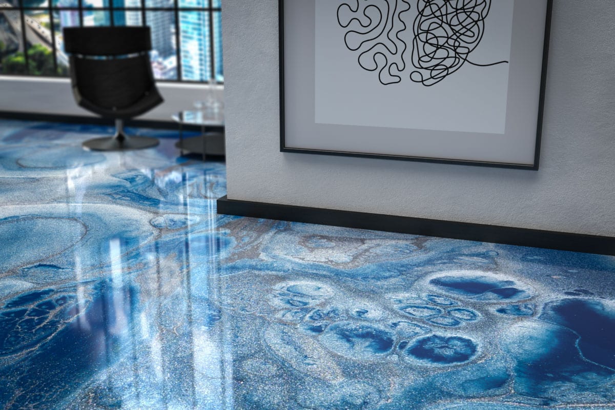 epoxy flooring platinum silver azure blue 1