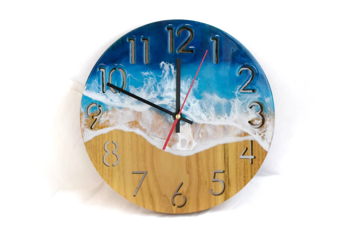 epoxy resin clock ocean