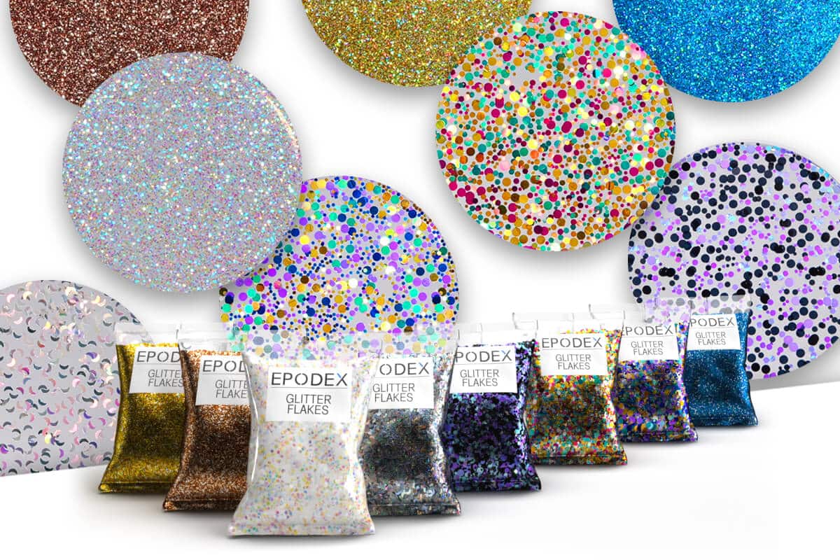 repræsentant Ambient Påvirke Sample set of Glitter Flakes | 8 Colors - EPODEX - USA