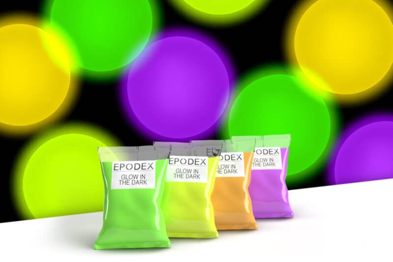 Sample set of Glow in the dark Color Powder