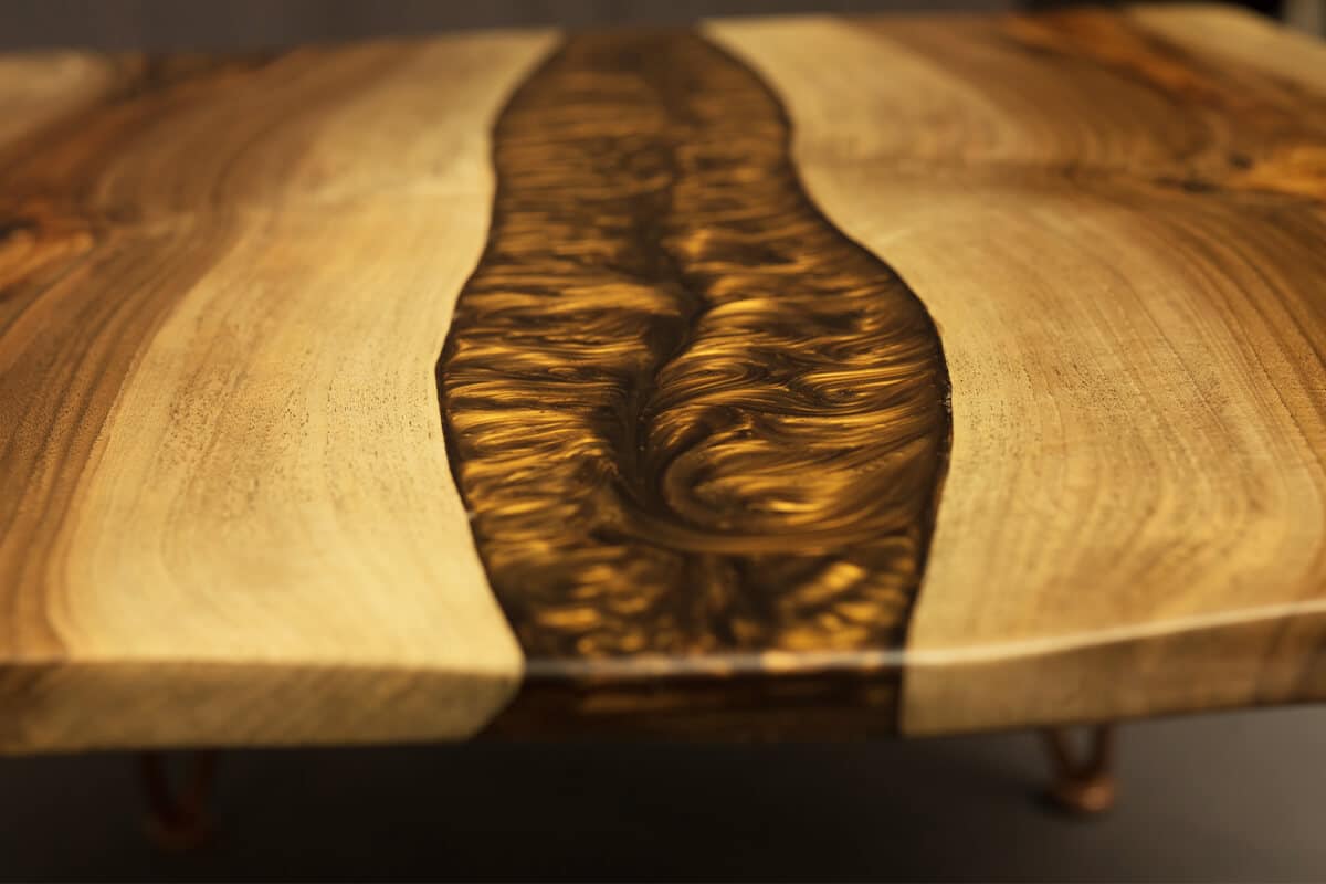 metallic amber table