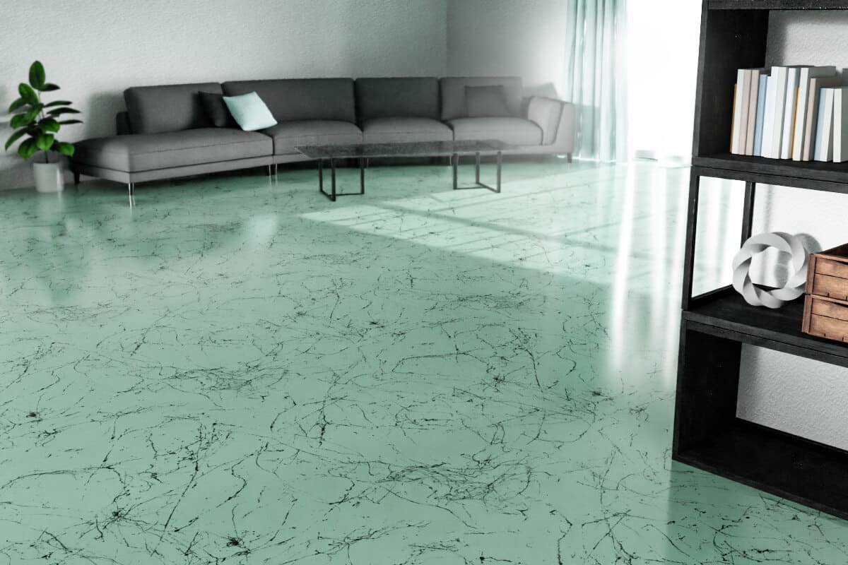epoxy flooring pastelltuerkis schwarz marble