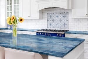 Metallic Solid Epoxy Countertop Kit PLATINUM SILVER AZURE BLUE