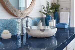 epoxy countertop resin marble azure blue white