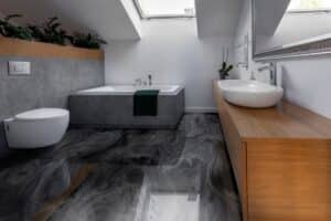 satin grey jet black badezimmer