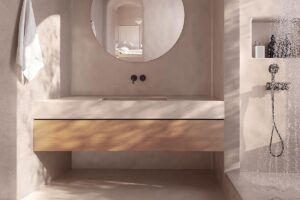 microcement bath mocca design